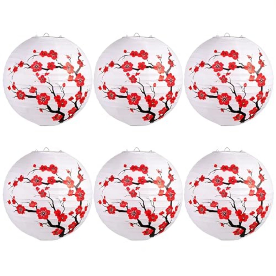 Japanese Lantern Paper - 6Pack Chinees Nieuwjaar Decoraties Papieren Lantaarns