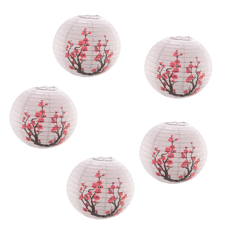 Japanese Lantern Paper - 12-Inch Kersenbloesem Japanse/Chinese Papieren Lantaarns (Set