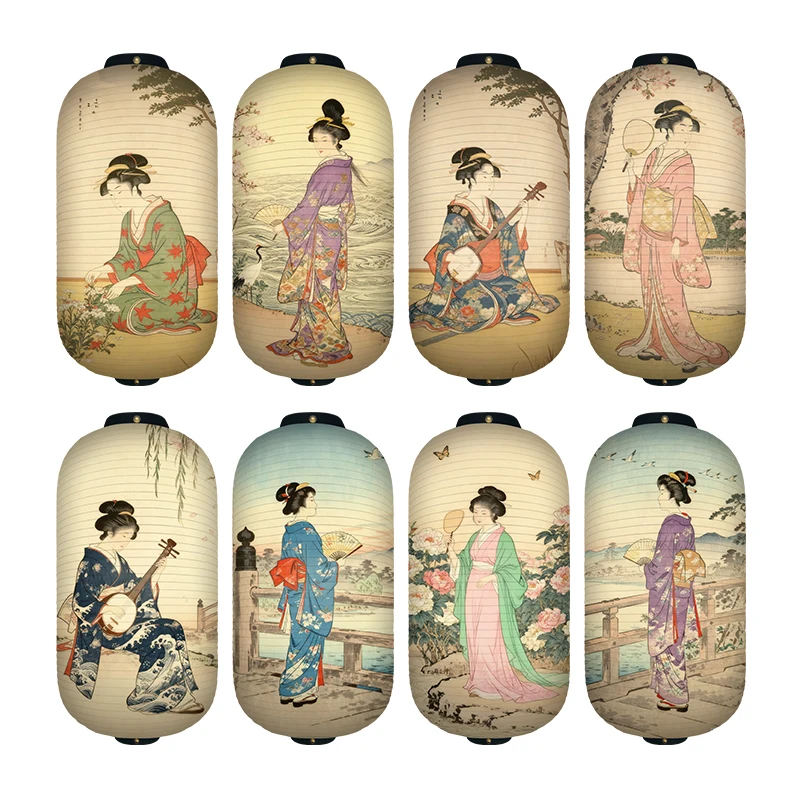 Japanese Lantern Paper - 1PC Japanse Court Lady Patroon Papieren